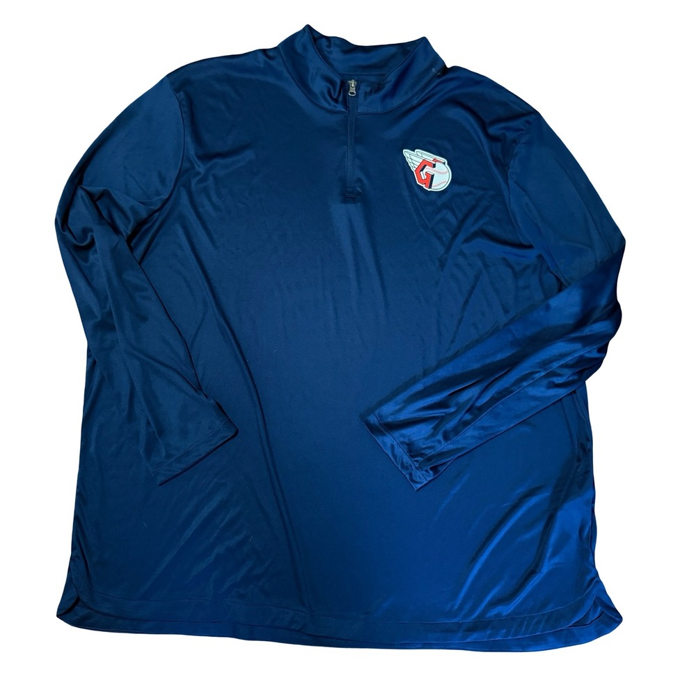 Fanatics Cleveland Guardians Mens 5XL Navy Blue Quarter Zip Pullover Performance - Picture 1 of 9